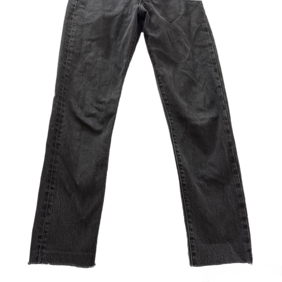 Levi’s 501 S Women’s Jeans W25 L28 Dark Wash Distressed Hem - Picture 5 of 10